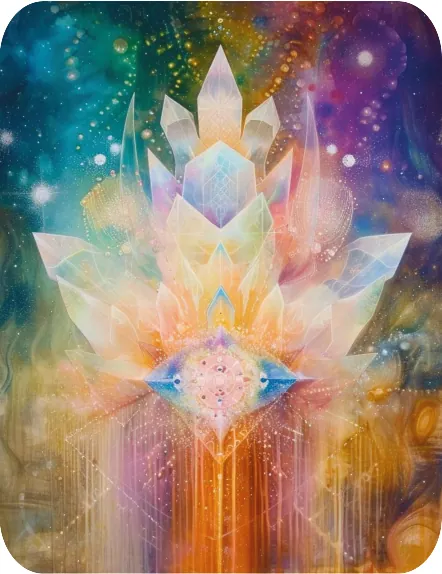 Original Petals of Light crystal flower card artwork