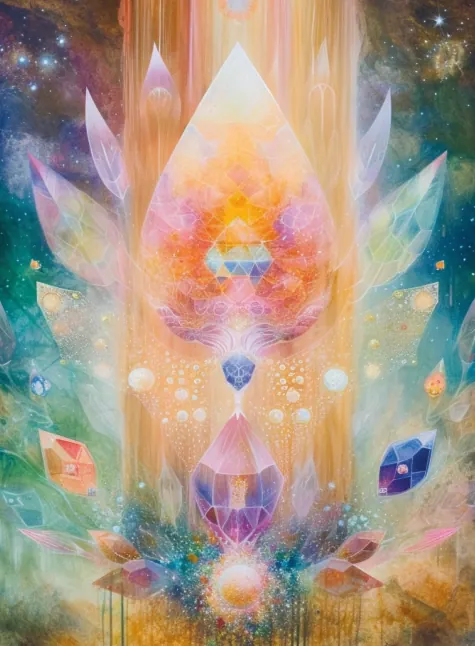 The luminous pastel back design of the Petals of Light cards